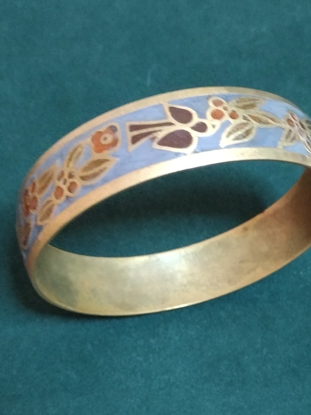 Floral Enamel Gold-Tone Bangle Bracelet